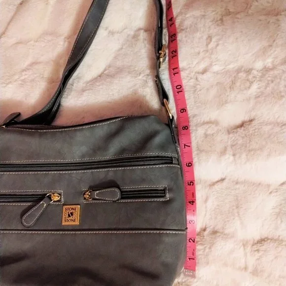 Stone & Co Granite Leather Boat Bottom Cross Body Bag - Picture 13 of 16